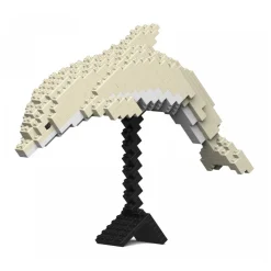 Jekca - Chinese White Dolphin 01S - Lego - Sculpture - Construction - 4D - Brick Animals - Toys - Avvenice