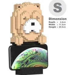 Jekca - Chow Chow Phone Stand 01S - Lego - Sculpture - Construction - 4D - Brick Animals - Toys - Avvenice