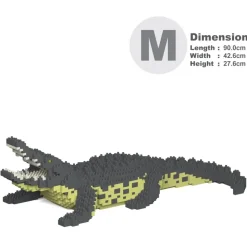 Jekca - Crocodile 01 - Big - Lego - Sculpture - Construction - 4D - Brick Animals - Toys - Avvenice