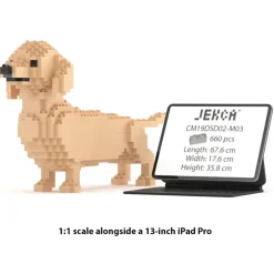 Jekca - Dachshund 02-M03 - Big - Lego - Sculpture - Construction - 4D - Brick Animals - Toys - Avvenice