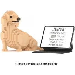 Jekca - Dachshund 05-M03 - Big - Lego - Sculpture - Construction - 4D - Brick Animals - Toys - Avvenice