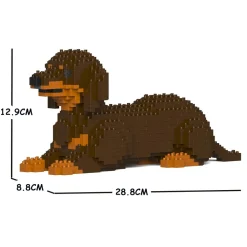 Jekca - Dachshund 04S-M02 - Lego - Sculpture - Construction - 4D - Brick Animals - Toys - Avvenice