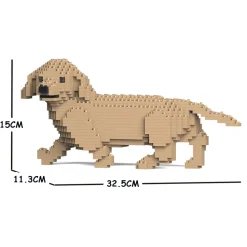 Jekca - Dachshund 06S-M03 - Lego - Sculpture - Construction - 4D - Brick Animals - Toys - Avvenice