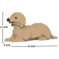 Jekca - Dachshund 04S-M03 - Lego - Sculpture - Construction - 4D - Brick Animals - Toys - Avvenice
