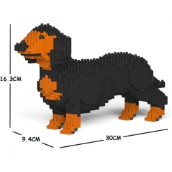 Jekca - Dachshund 01S-M01 - Lego - Sculpture - Construction - 4D - Brick Animals - Toys - Avvenice