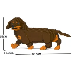 Jekca - Dachshund 06S-M02 - Lego - Sculpture - Construction - 4D - Brick Animals - Toys - Avvenice