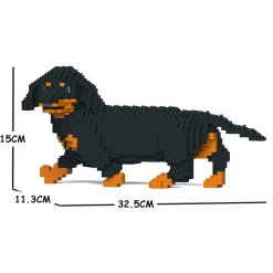 Jekca - Dachshund 06S-M01 - Lego - Sculpture - Construction - 4D - Brick Animals - Toys - Avvenice