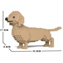 Jekca - Dachshund 02S-M03 - Lego - Sculpture - Construction - 4D - Brick Animals - Toys - Avvenice