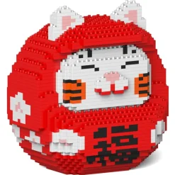 Jekca - Daruma Maneki Neko 01-M02 - Big - Lego - Sculpture - Construction - 4D - Brick Animals - Toys - Avvenice