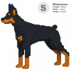 Jekca - Doberman Pinscher 01S-M01 - Lego - Sculpture - Construction - 4D - Brick Animals - Toys - Avvenice