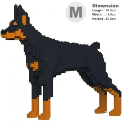 Jekca - Doberman Pinscher 01-M01 - Big - Lego - Sculpture - Construction - 4D - Brick Animals - Toys - Avvenice