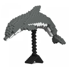 Jekca - Dolphin 02S - Lego - Sculpture - Construction - 4D - Brick Animals - Toys - Avvenice