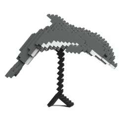 Jekca - Dolphin 02S - Lego - Sculpture - Construction - 4D - Brick Animals - Toys - Avvenice