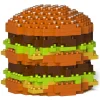 Jekca - Double Beef Burger 01S - Lego - Sculpture - Construction - 4D - Brick Animals - Toys - Avvenice
