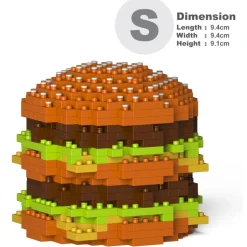 Jekca - Double Beef Burger 01S - Lego - Sculpture - Construction - 4D - Brick Animals - Toys - Avvenice