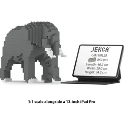 Jekca - Elephant 03 - Big - Lego - Sculpture - Construction - 4D - Brick Animals - Toys - Avvenice