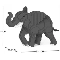 Jekca - Elephant 01S - Lego - Sculpture - Construction - 4D - Brick Animals - Toys - Avvenice