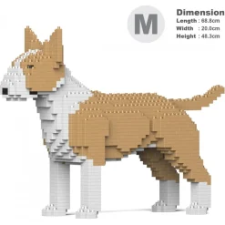Jekca - English Bull Terrier 01-M04 - Big - Lego - Sculpture - Construction - 4D - Brick Animals - Toys - Avvenice