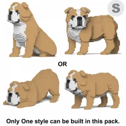 Jekca - English Bulldog 4-in-1 Pack 01S-M03 - Lego - Sculpture - Construction - 4D - Brick Animals - Toys - Avvenice
