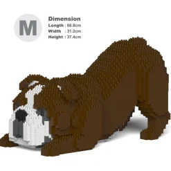 Jekca - English Bulldog 4-in-1 Pack 01-M01 - Big - Lego - Sculpture - Construction - 4D - Brick Animals - Toys - Avvenice