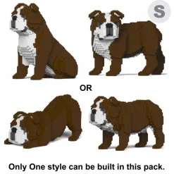 Jekca - English Bulldog 4-in-1 Pack 01S-M01 - Lego - Sculpture - Construction - 4D - Brick Animals - Toys - Avvenice