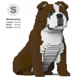Jekca - English Bulldog 4-in-1 Pack 01S-M01 - Lego - Sculpture - Construction - 4D - Brick Animals - Toys - Avvenice