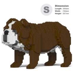 Jekca - English Bulldog 4-in-1 Pack 01S-M01 - Lego - Sculpture - Construction - 4D - Brick Animals - Toys - Avvenice