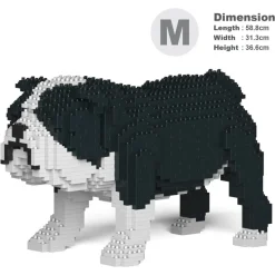 Jekca - English Bulldog 01-M04 - Big - Lego - Sculpture - Construction - 4D - Brick Animals - Toys - Avvenice