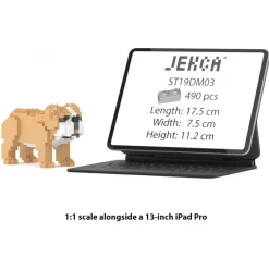 Jekca - English Bulldog Mini 01 - Lego - Sculpture - Construction - 4D - Brick Animals - Toys - Avvenice