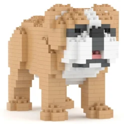 Jekca - English Bulldog Mini 01 - Big - Lego - Sculpture - Construction - 4D - Brick Animals - Toys - Avvenice