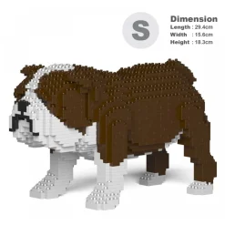 Jekca - English Bulldog 01S-M01 - Lego - Sculpture - Construction - 4D - Brick Animals - Toys - Avvenice