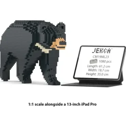 Jekca - Formosan Black Bear 01 - Big - Lego - Sculpture - Construction - 4D - Brick Animals - Toys - Avvenice