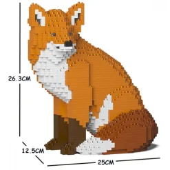 Jekca - Fox 02S - Lego - Sculpture - Construction - 4D - Brick Animals - Toys - Avvenice