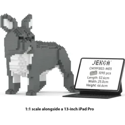 Jekca - French Bulldog 03-M05 - Big - Lego - Sculpture - Construction - 4D - Brick Animals - Toys - Avvenice