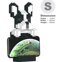 Jekca - French Bulldog Phone Stand 01S - Lego - Sculpture - Construction - 4D - Brick Animals - Toys - Avvenice