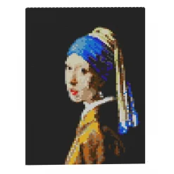 Jekca - Girl with a Pearl Earring Brick Painting 01S - Lego - Sculpture - Construction - 4D - Brick Animals - Toys - Avvenice