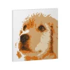 Jekca - Golden Retriever Brick Painting 01S - Lego - Sculpture - Construction - 4D - Brick Animals - Toys - Avvenice