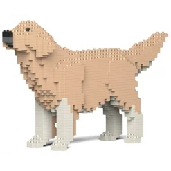 Jekca - Golden Retriever 02-M01 - Big - Lego - Sculpture - Construction - 4D - Brick Animals - Toys - Avvenice