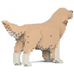 Jekca - Golden Retriever 02-M01 - Big - Lego - Sculpture - Construction - 4D - Brick Animals - Toys - Avvenice