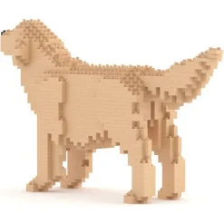 Jekca - Golden Retriever 02-M03 - Big - Lego - Sculpture - Construction - 4D - Brick Animals - Toys - Avvenice