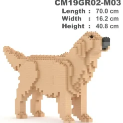 Jekca - Golden Retriever 02-M03 - Big - Lego - Sculpture - Construction - 4D - Brick Animals - Toys - Avvenice
