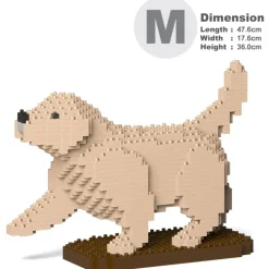 Jekca - Golden Retriever 05-M02 - Big - Lego - Sculpture - Construction - 4D - Brick Animals - Toys - Avvenice