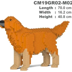 Jekca - Golden Retriever 02-M02 - Big - Lego - Sculpture - Construction - 4D - Brick Animals - Toys - Avvenice
