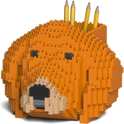 Jekca - Golden Retriever Pencil Cup 01S-M01 - Lego - Sculpture - Construction - 4D - Brick Animals - Toys - Avvenice