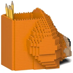 Jekca - Golden Retriever Pencil Cup 01S-M01 - Lego - Sculpture - Construction - 4D - Brick Animals - Toys - Avvenice