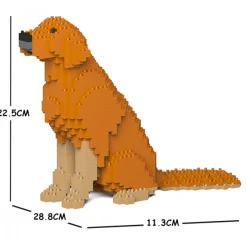 Jekca - Golden Retriever 03S-M02 - Lego - Sculpture - Construction - 4D - Brick Animals - Toys - Avvenice
