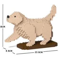 Jekca - Golden Retriever 05S-M02 - Lego - Sculpture - Construction - 4D - Brick Animals - Toys - Avvenice