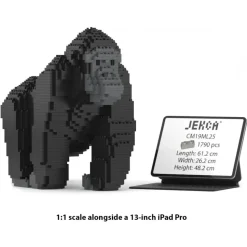 Jekca - Gorilla 01 - Big - Lego - Sculpture - Construction - 4D - Brick Animals - Toys - Avvenice