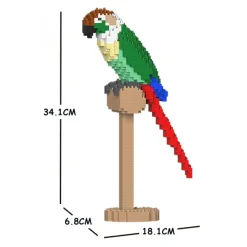 Jekca - Green Cheek Conure 01S-M01 - Lego - Sculpture - Construction - 4D - Brick Animals - Toys - Avvenice