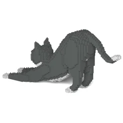 Jekca - Grey Tuxedo Cat 04S - Lego - Sculpture - Construction - 4D - Brick Animals - Toys - Avvenice
